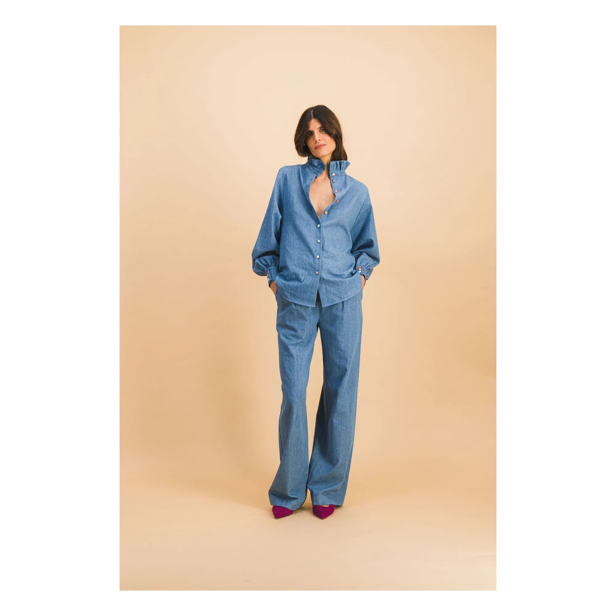 Elise Chalmin - Josette Camisa de algodón | Azul