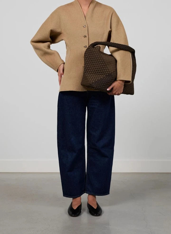 Marrea - Bolso tipo bucket grande Marrea Espresso x Coco | Marrón oscuro