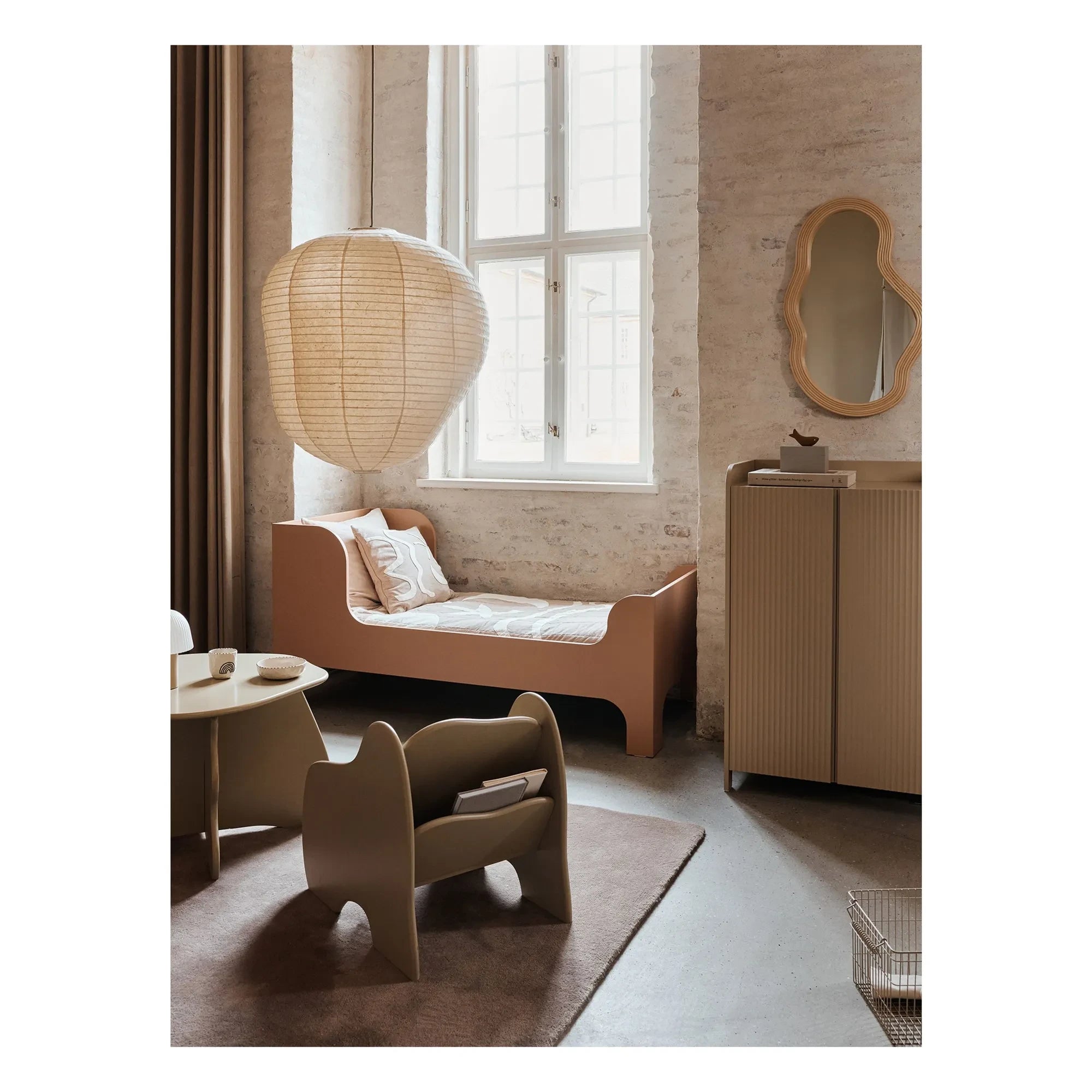Ferm Living Kids - Cama júnior Sill | Rosa empolvado