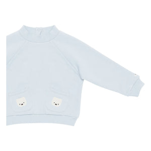 Donsje - Sudadera Foppe Oso Polar Algodón Orgánico | Azul Hielo