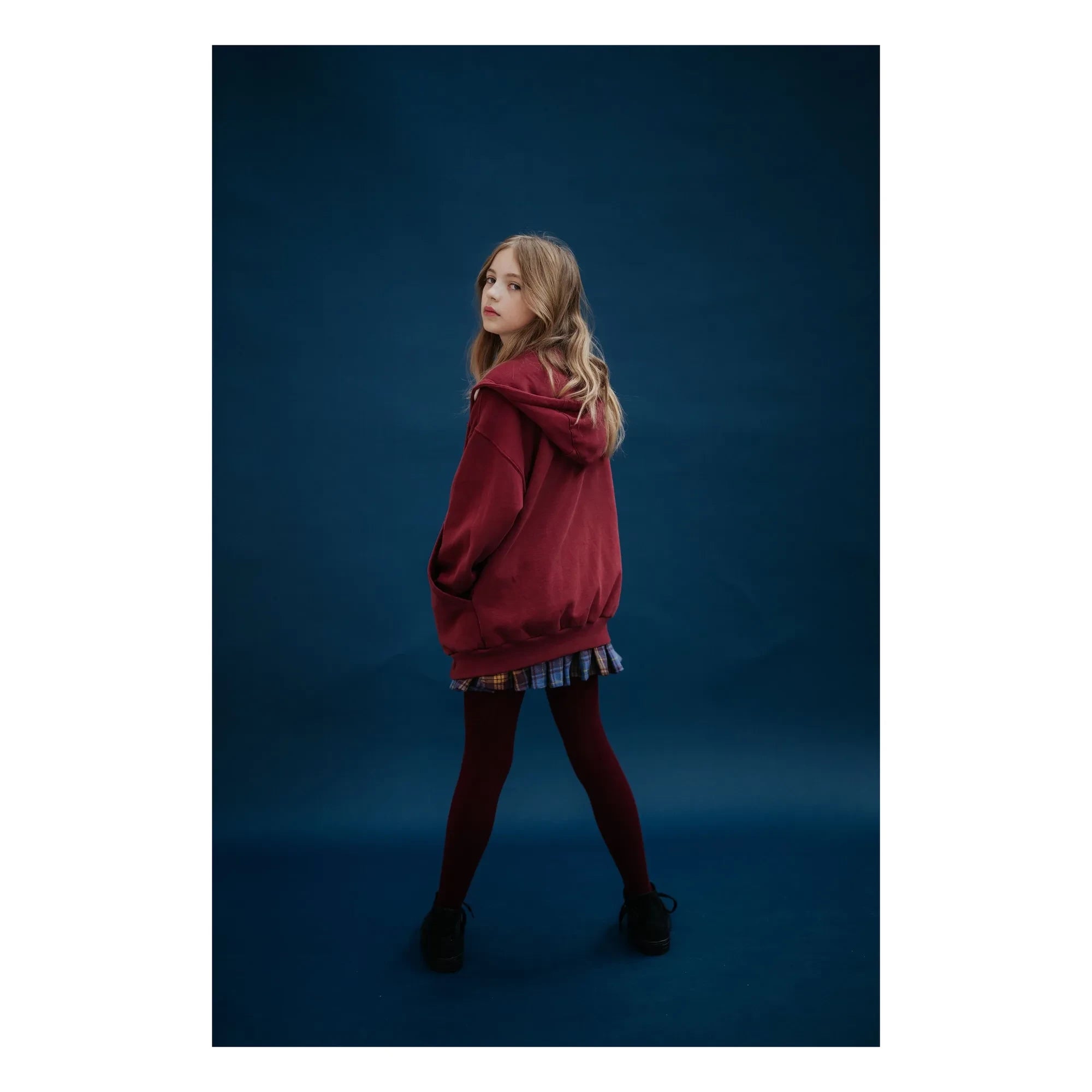 Repose AMS - Sudadera con cremallera de algodón orgánico | Burdeos