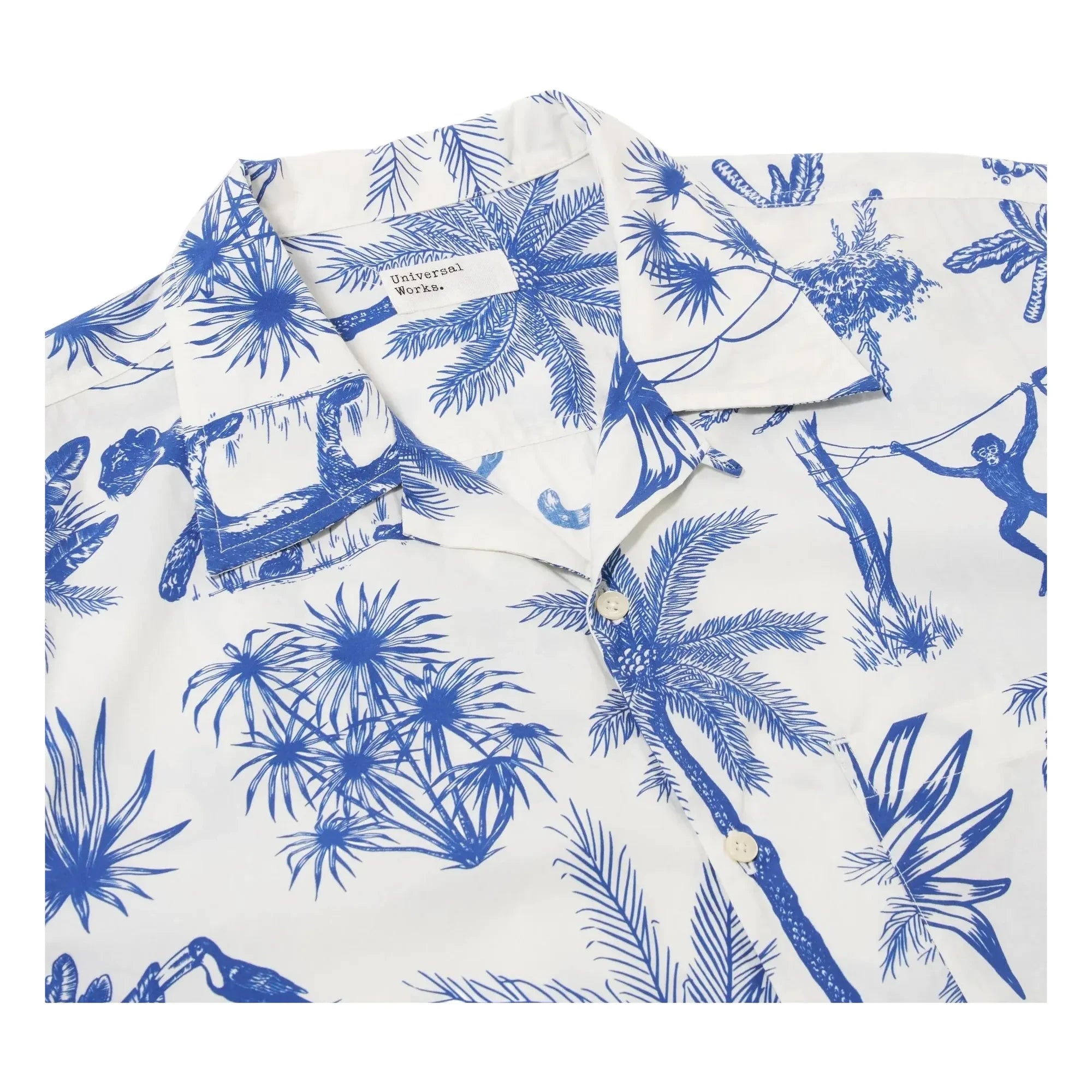 Universal Works - Camisa Camp Jungle Canvas | Blanco