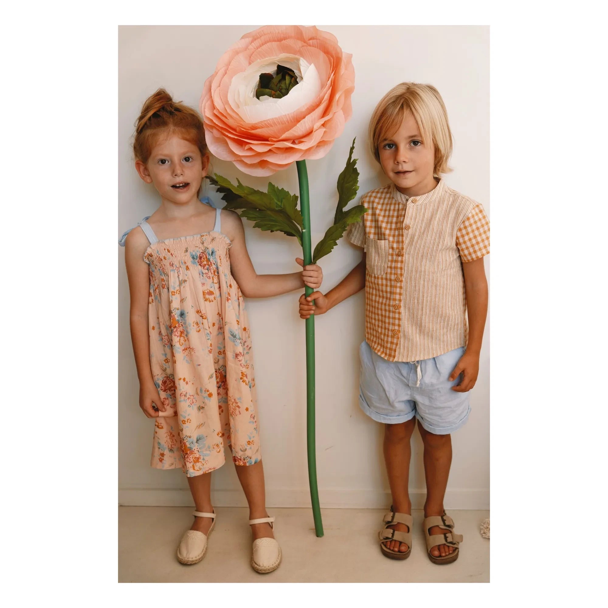 Lilinoa - Babette Fleurie Vestido Fruncido | Melocotón