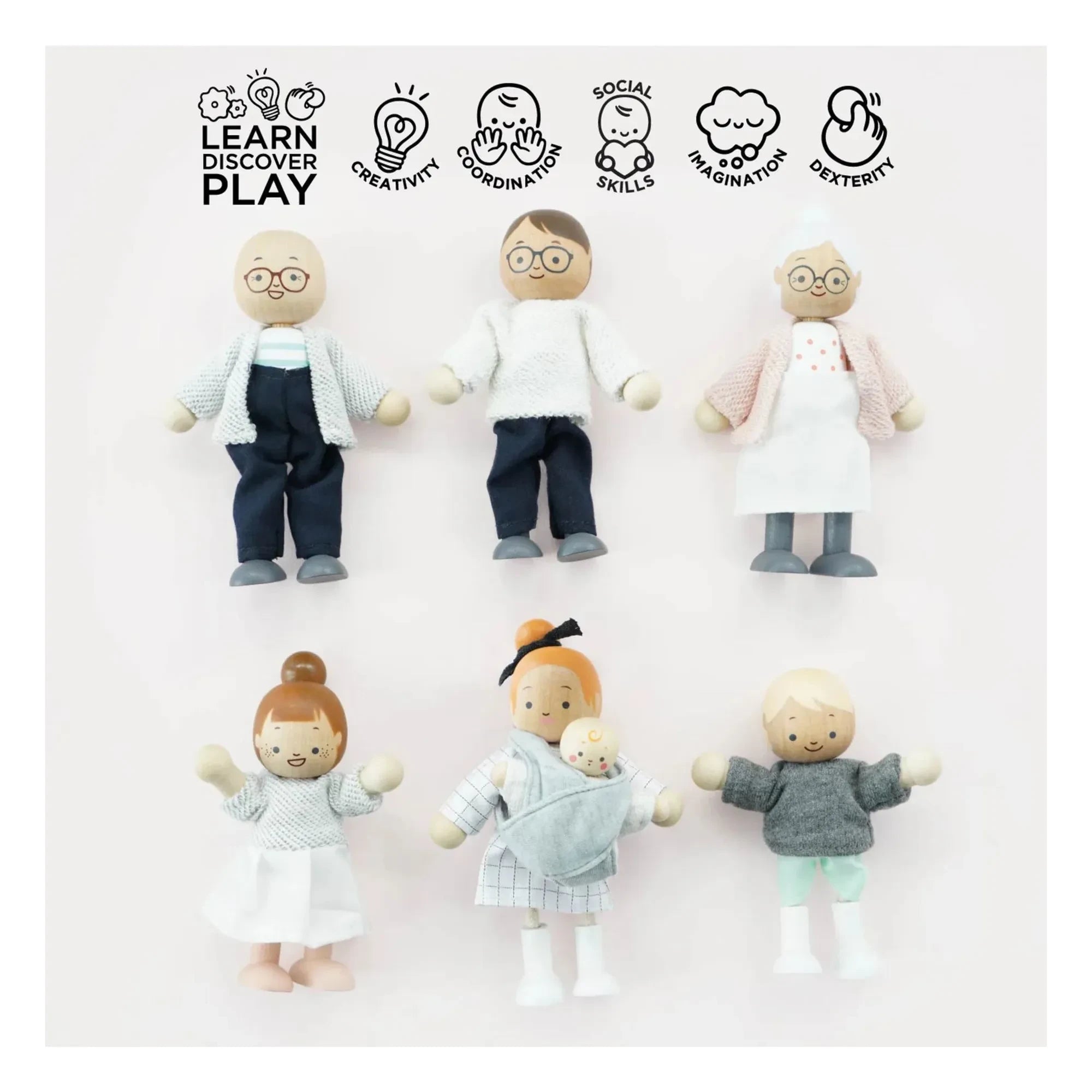 Le Toy Van - Familia de muñecas de madera