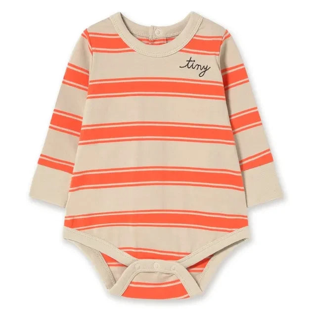 Tinycottons - Body de algodón orgánico a rayas | Rojo