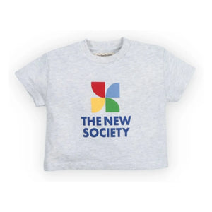 the new society - Camiseta con logo de bebé | Gris jaspeado