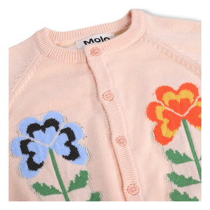 Molo - Cárdigan floral de algodón orgánico Gert | Rosa claro