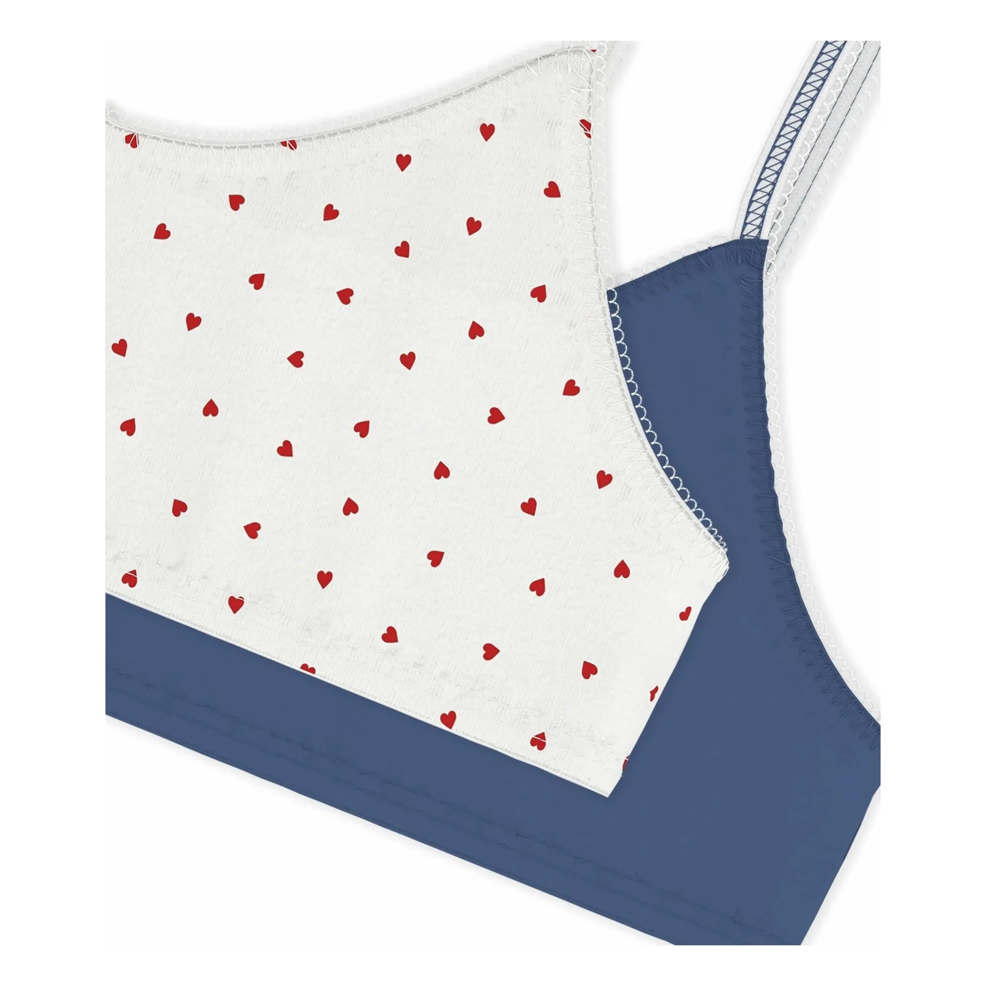 Petit Bateau - 2'li Organik Pamuk Kalp Sütyen Seti | Beyaz