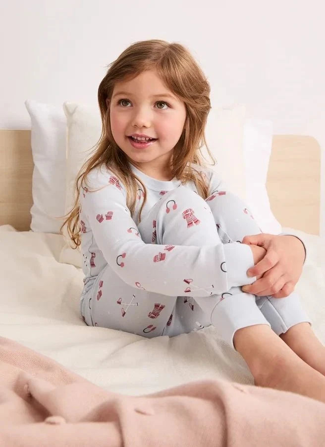 Petit Lem - Organik Pamuklu Après-Ski Pijama | Açık Mavi
