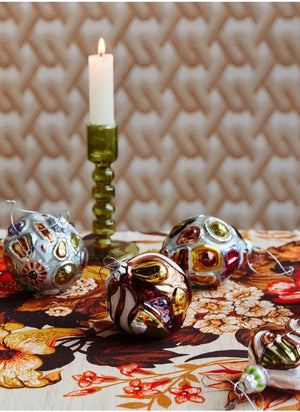 HKliving - Adorno navideño de vidrio redondo