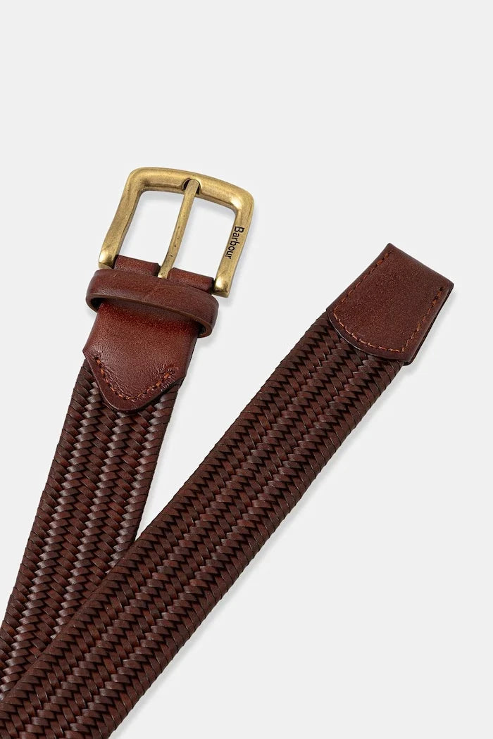 Cinturón trenzado de cuero para hombre Barbour