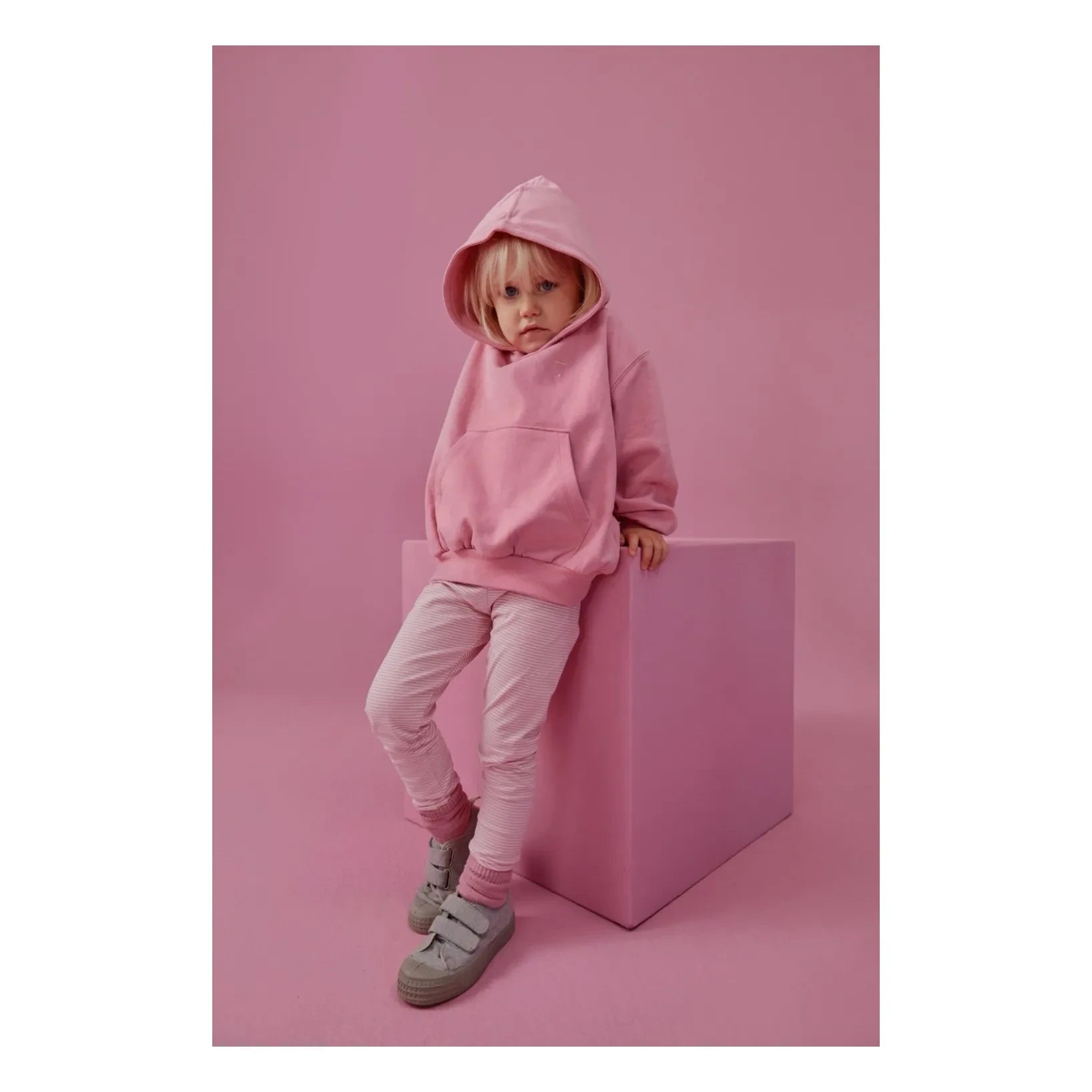 Gray Label - Çizgili Organik Pamuk Tayt | Pembe