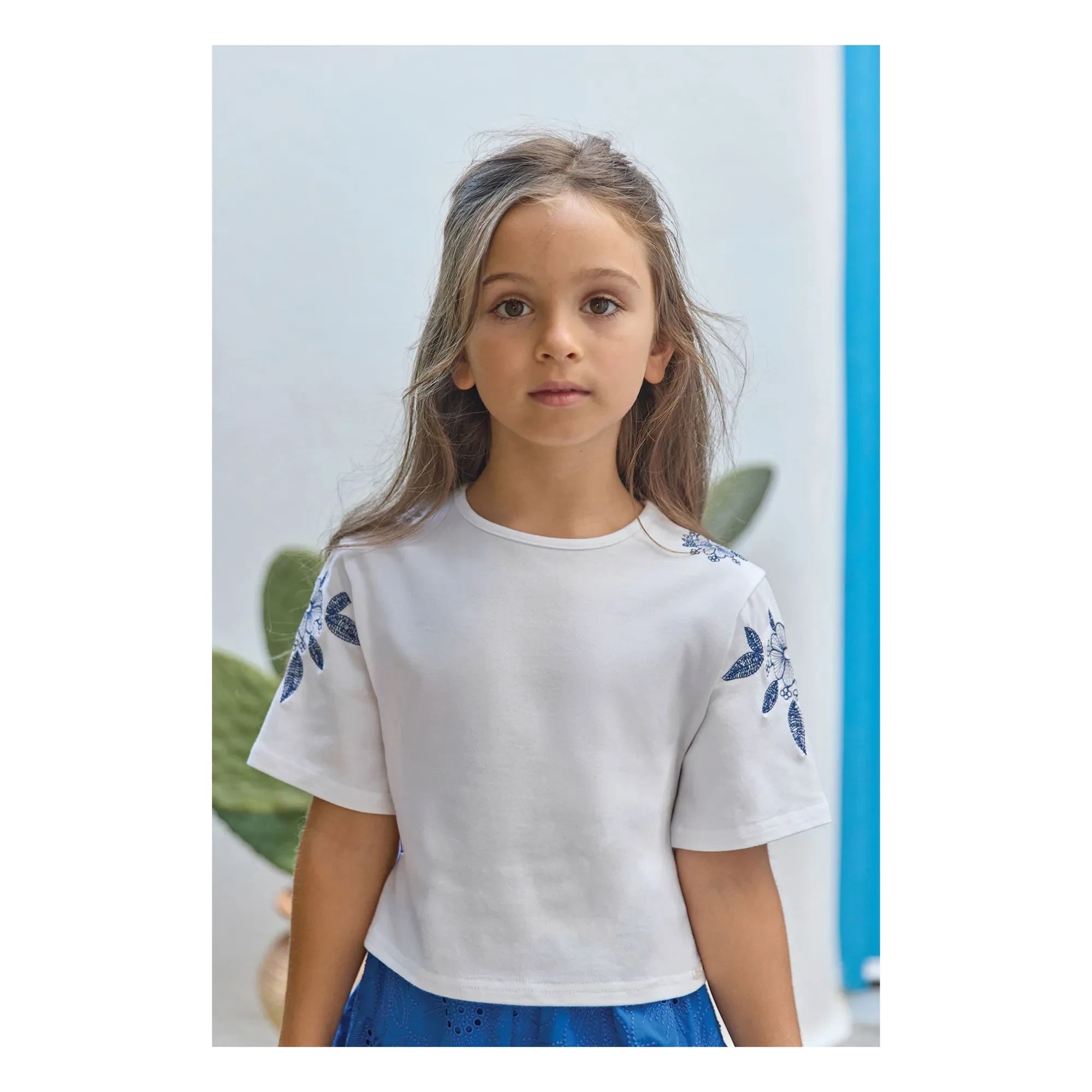 Tartine et Chocolat - Camiseta bordada con flores | Blanco