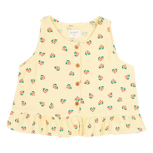 Jenest - Top de algodón orgánico Sofie Fleuri | Amarillo pálido