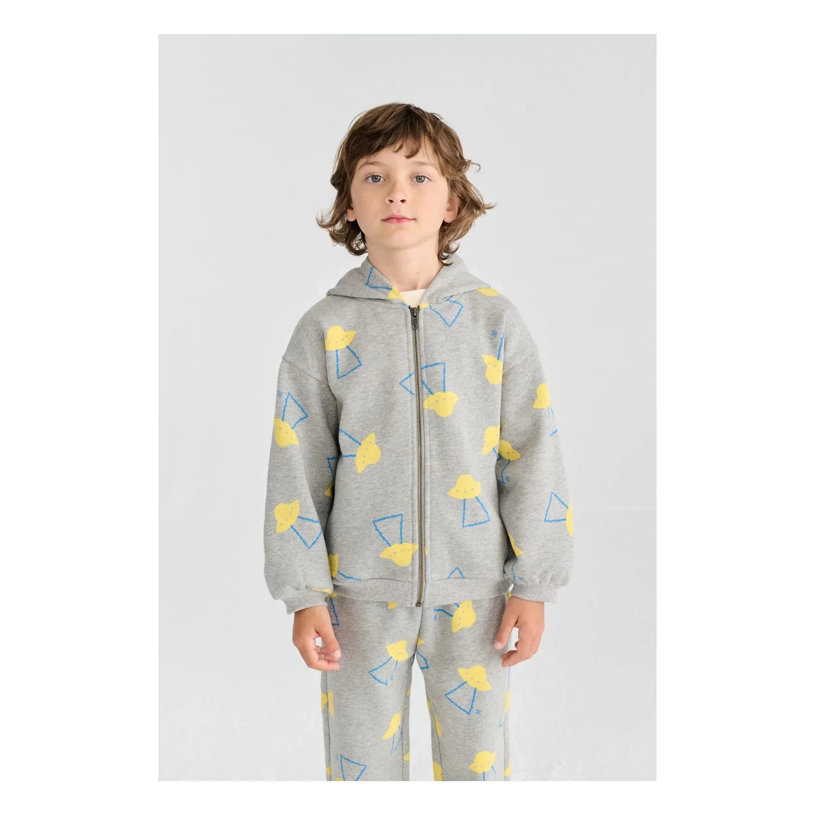 Bobo Choses - Sudadera con Capucha Saucer de Algodón Orgánico | Gris Jaspeado