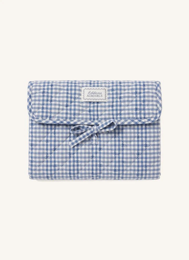 Editions Aimable - Marcel cama nómada | Algodón Vichy Azul