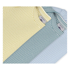 Petit Bateau - Conjunto de 3 bodys de rayas | Amarillo