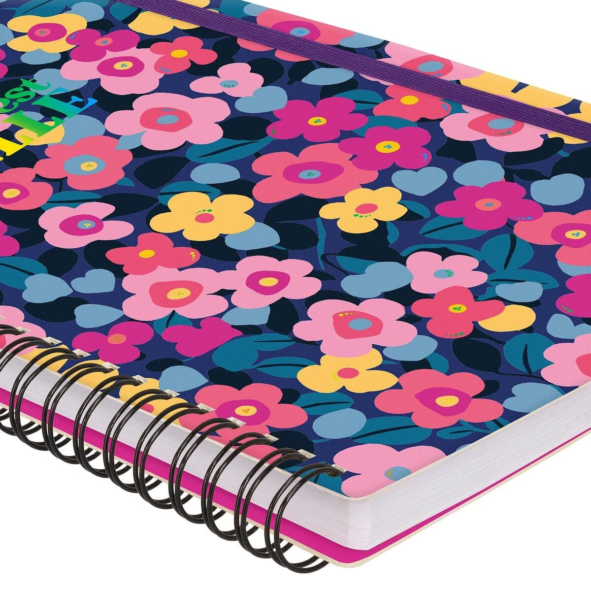 Legami - A4 Çizgili Defter Resimli Sert Kapak - Çiçekler - Spiral Ciltli