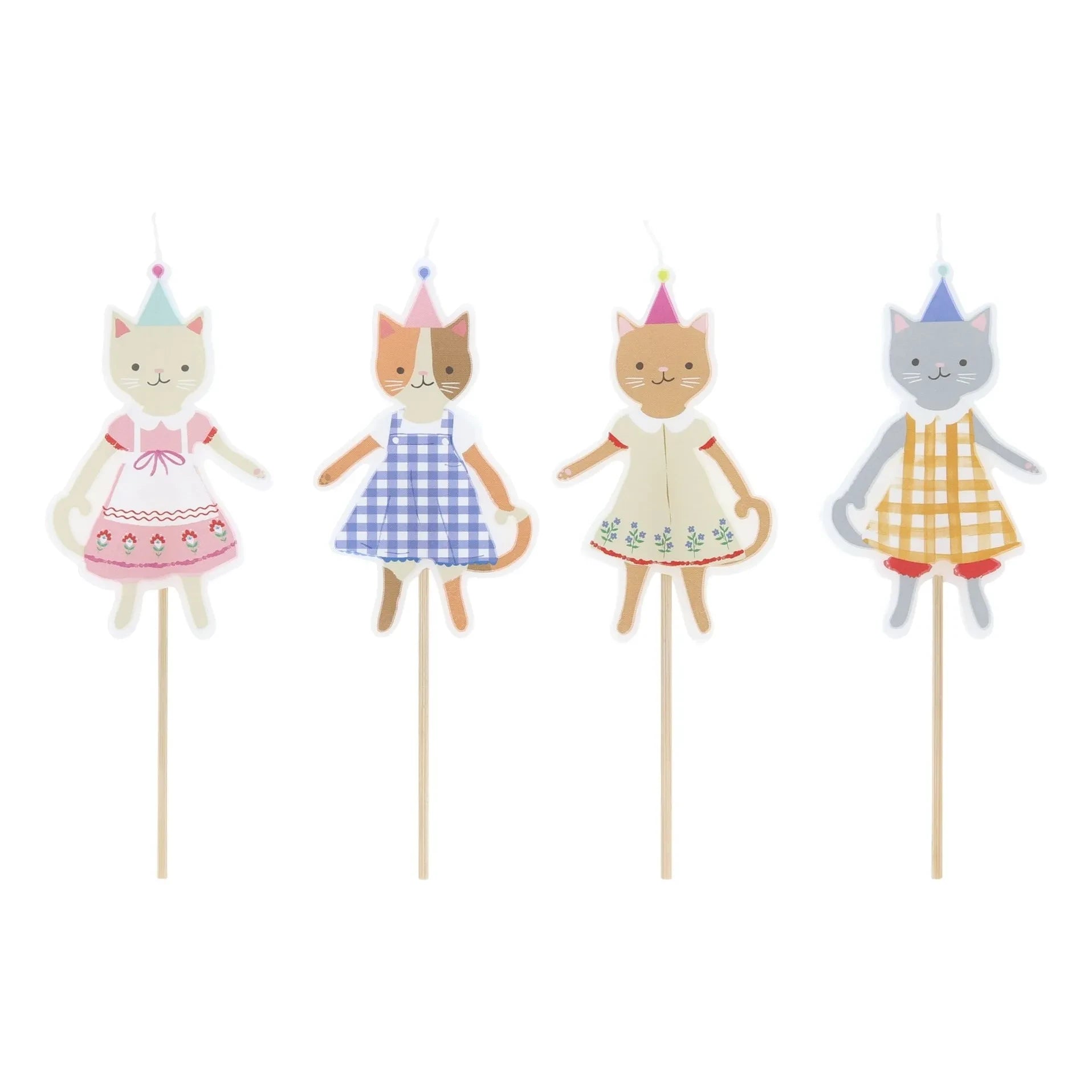 Meri Meri - Velas de cumpleaños Kitten Club - Paquete de 4 unidades