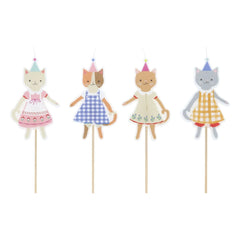 Meri Meri - Velas de cumpleaños Kitten Club - Paquete de 4 unidades