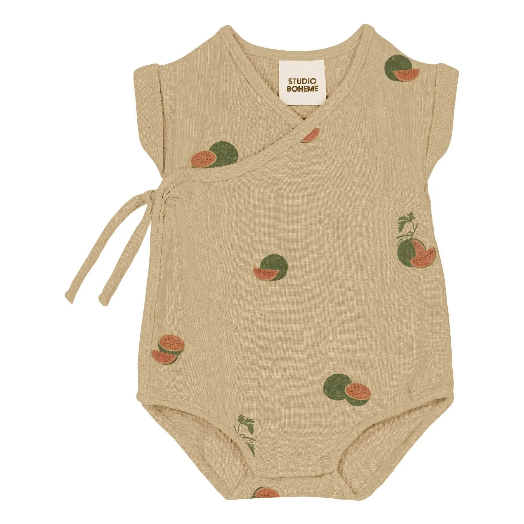 Studio Bohème - Mono con capucha de algodón orgánico con sandías y nubes | Salvia