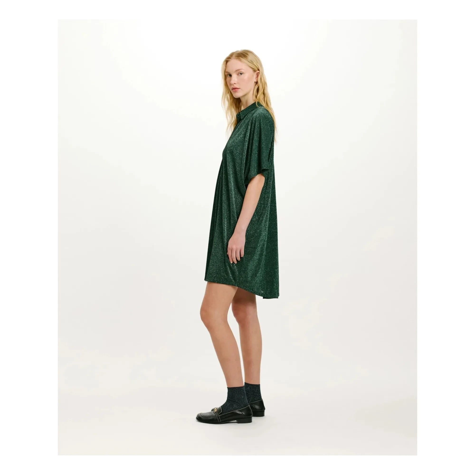 Momoni - Vestido Metálico Asado | Verde