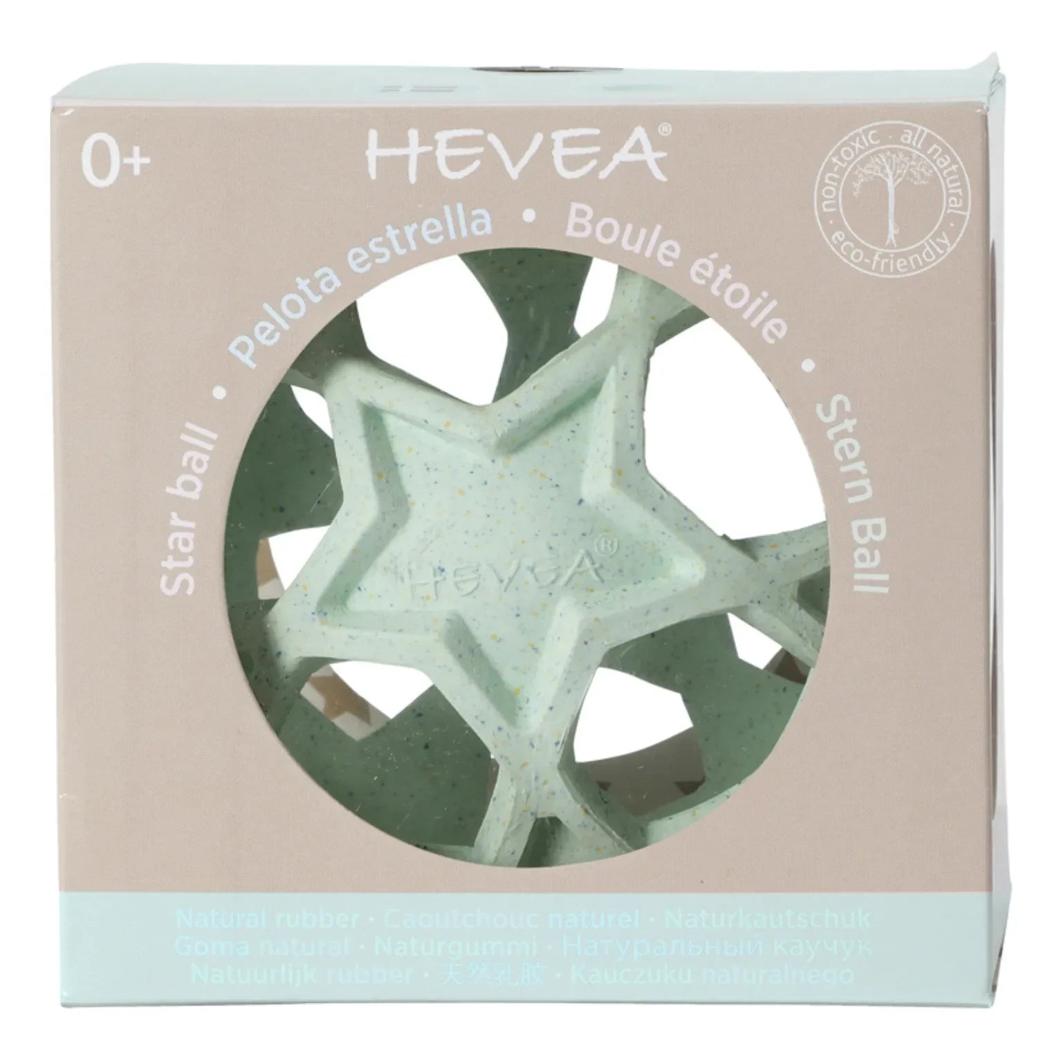 Hevea - Pelota de Estrella de Caucho Natural | Verde Menta