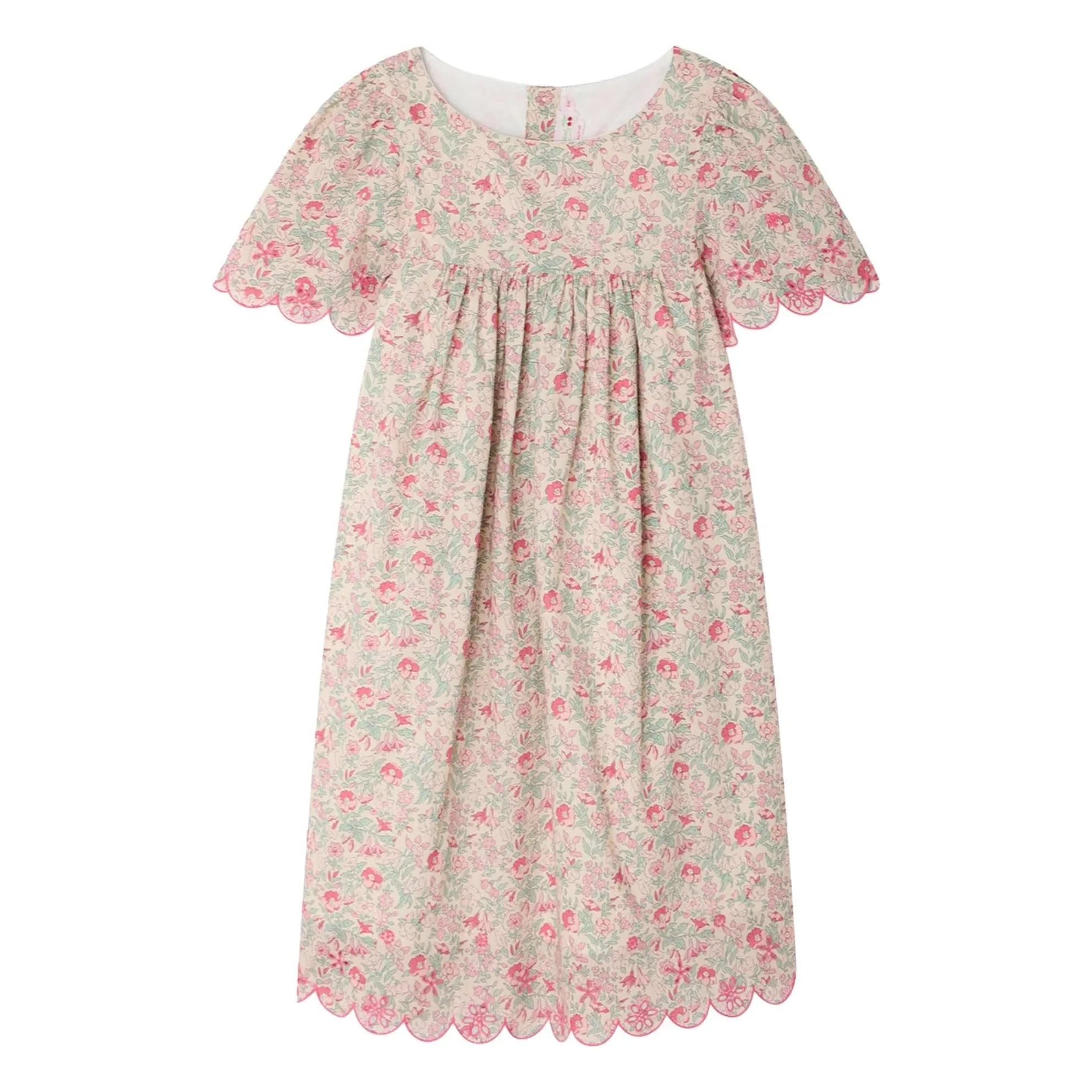 Bonpoint - Vestido con volantes de algodón orgánico Lysiane Fleurie | Rosa
