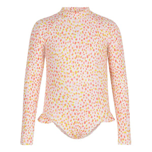 Petit Bateau - Bañador de manga larga con lunares | Rosa