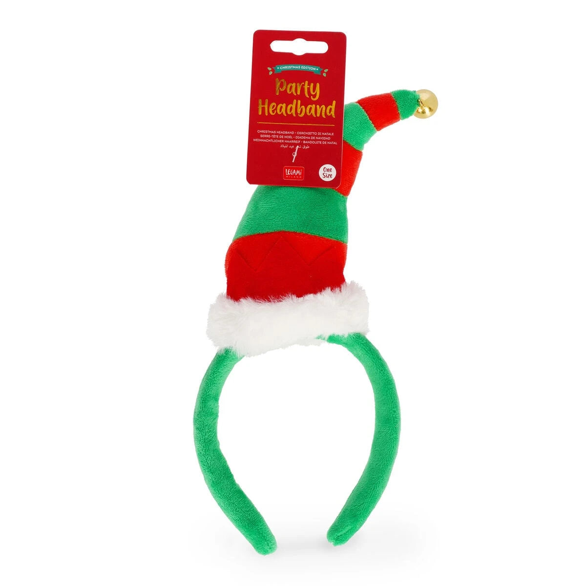 Legami - Diadema de Navidad Sombrero de Elfo - Diadema de Fiesta