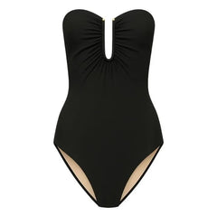 Vanessa Sposi - Traje de baño de una pieza Le Loop Metal | Negro