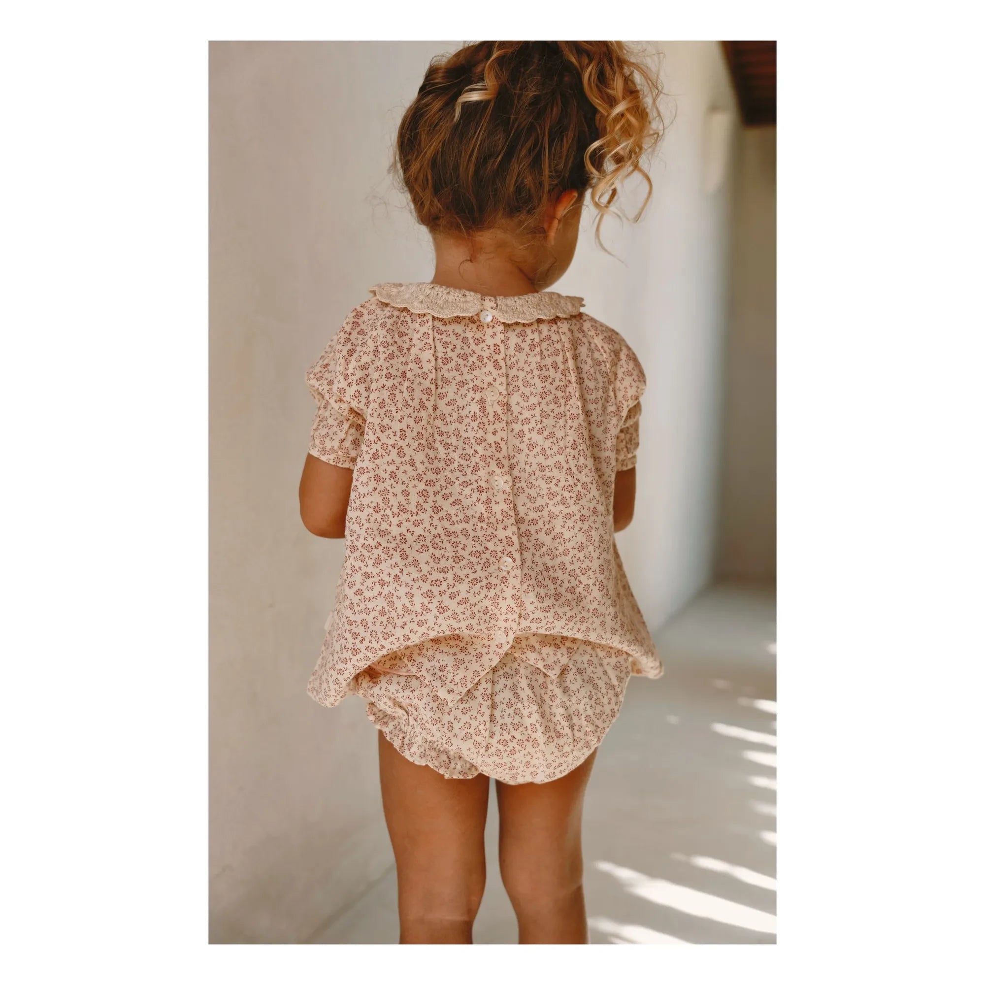 Lilinoa - Braguita con Volantes de Gasa de Algodón Liberty para Niña | Crudo
