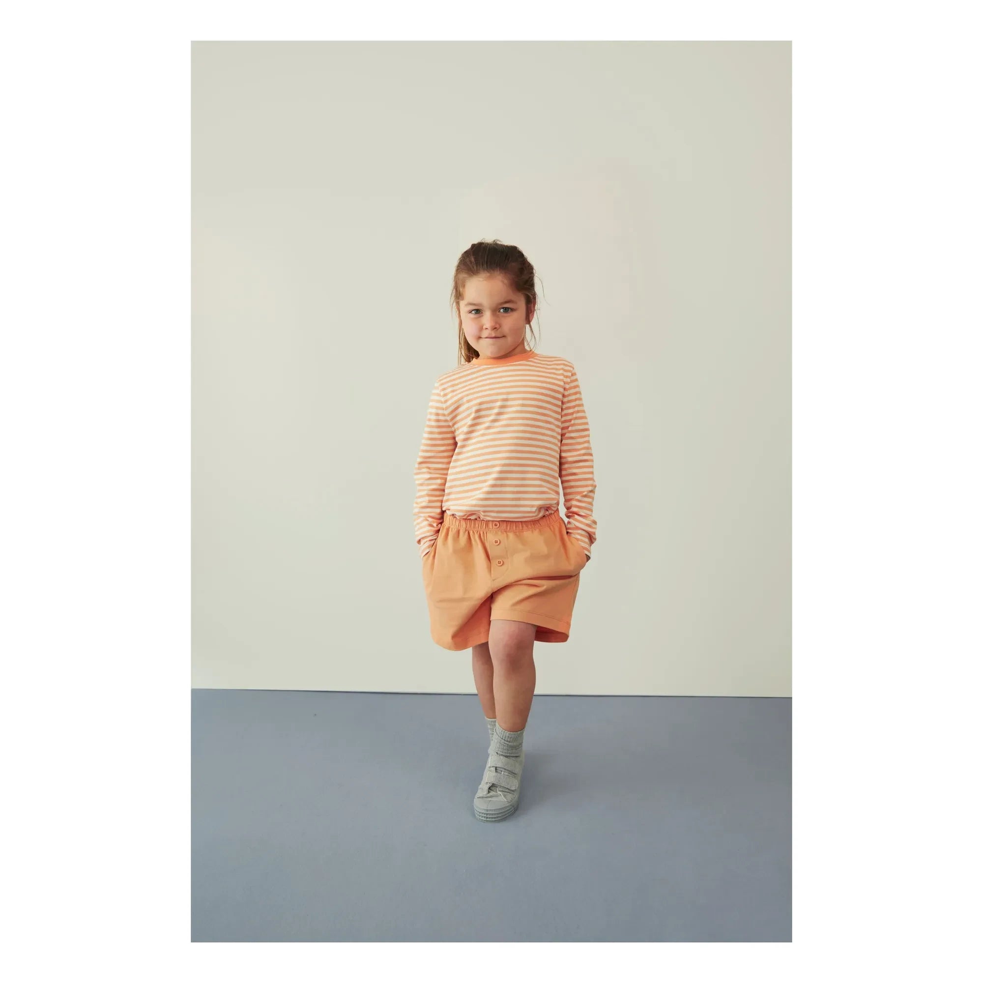 Gray Label - Pantalón corto orgánico con botones | Albaricoque