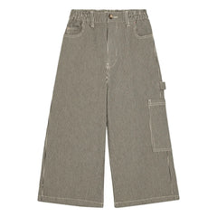 brunobruno nation - Pantalones Flynn orgánicos de algodón a rayas | Verde oscuro