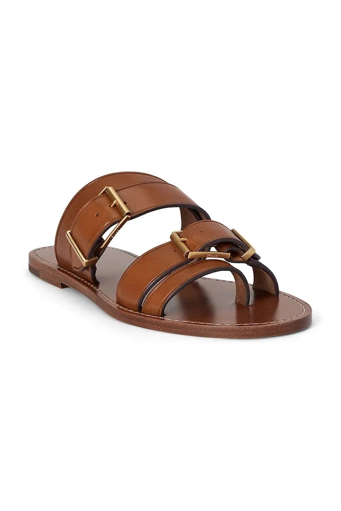 Polo Ralph Lauren Bkle Slide Sandalia de cuero