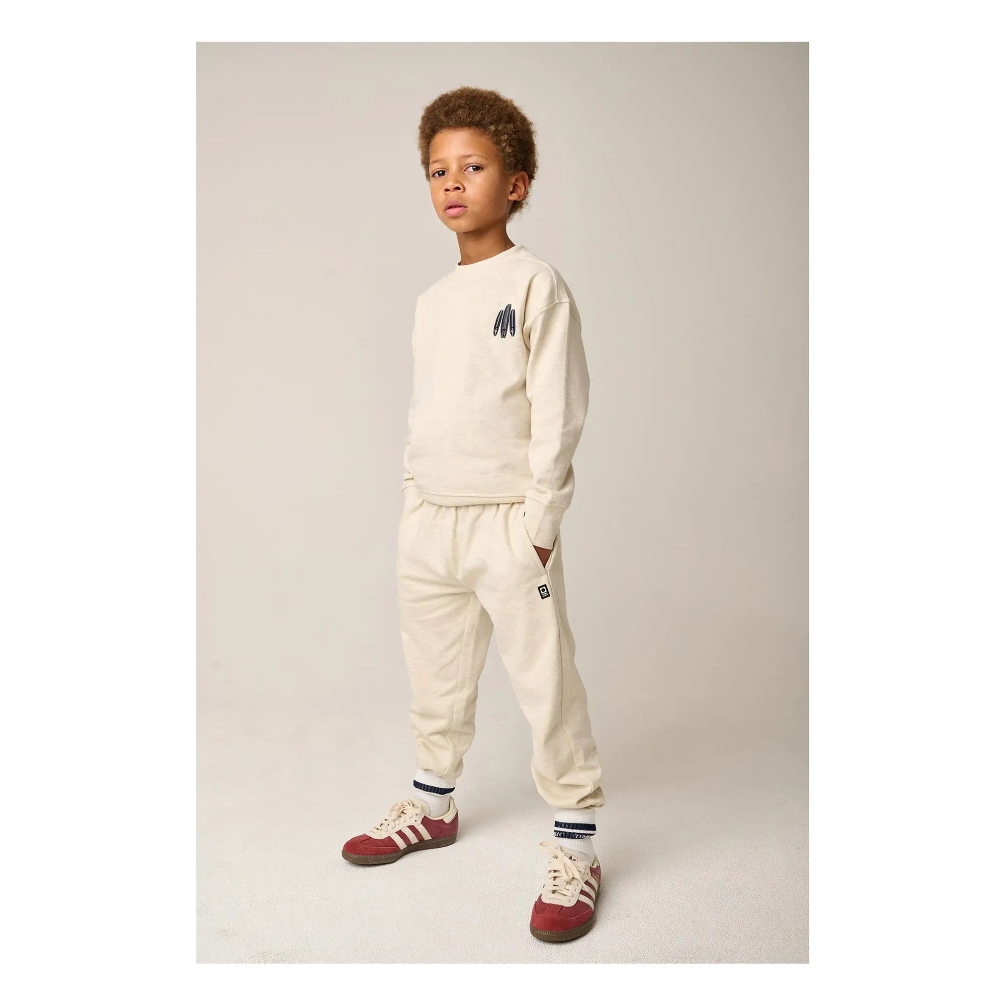 Tumble N'Dry - Sudadera oversize de algodón orgánico Seashore | Blanco jaspeado