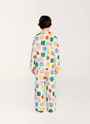 Bobo Choses - Conjunto de camisa y pantalón bordado de algodón orgánico | Ecru