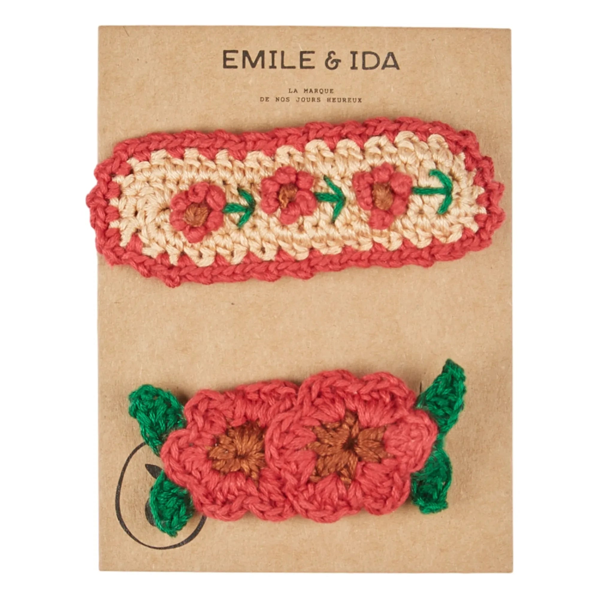 Emile et Ida - 2 Adet Çiçekli Askı Çubuğu Seti | Kırmızı