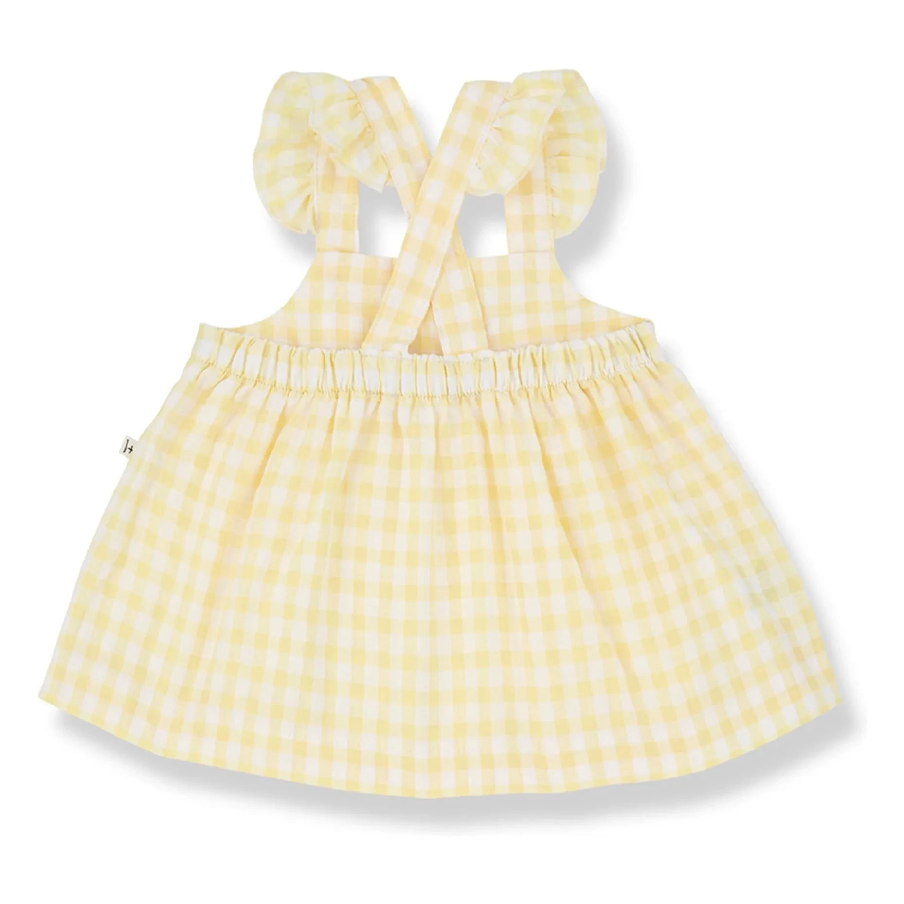 1+ in the family - Conjunto de vestido y braguita Rodhes Vichy Seersucker | Amarillo pálido