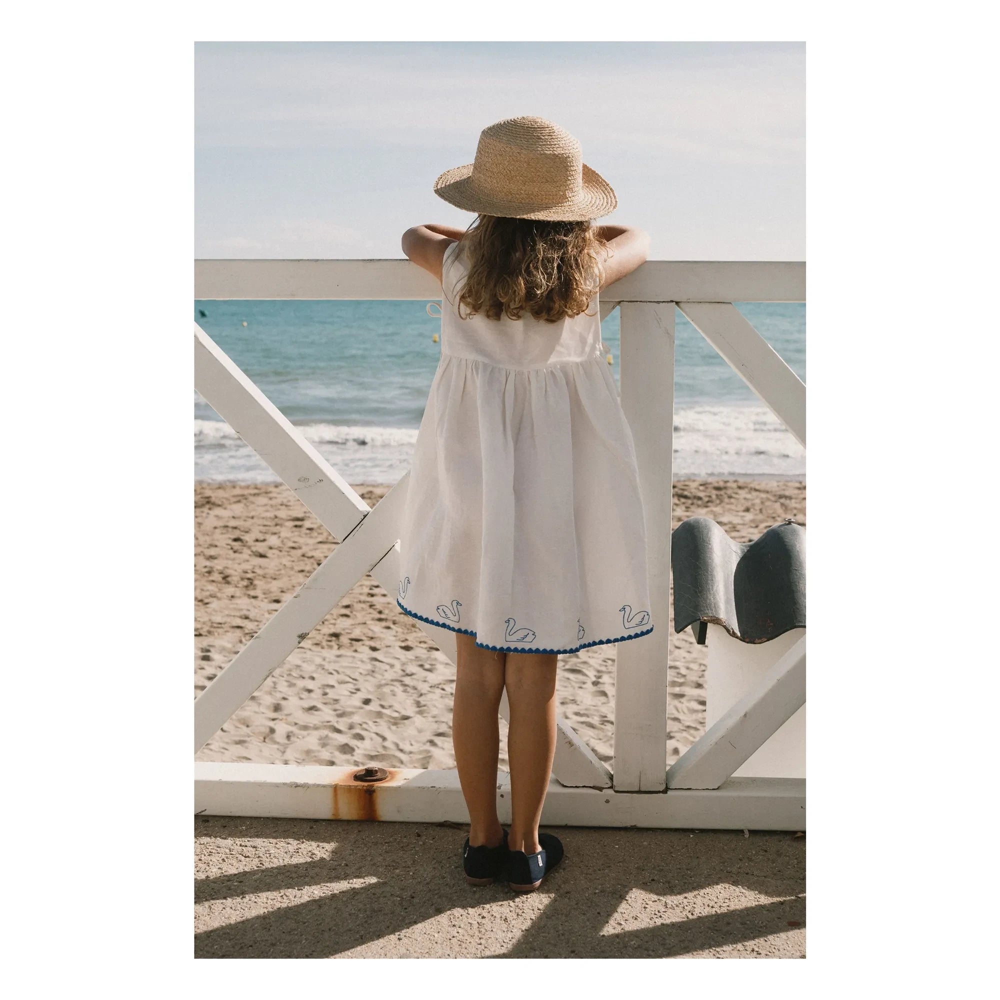 Tinycottons - Vestido de lino Swans | Blanco