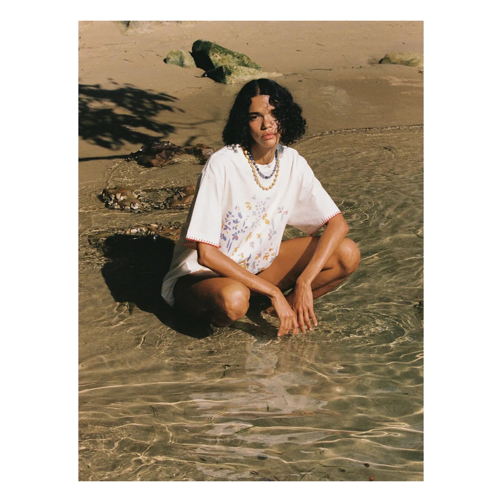 Soleil Soleil - Camiseta de algodón orgánico Posy | Beige