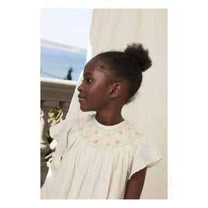 Bebe Organic - Vestido Fruncido Floral Luna | Crudo