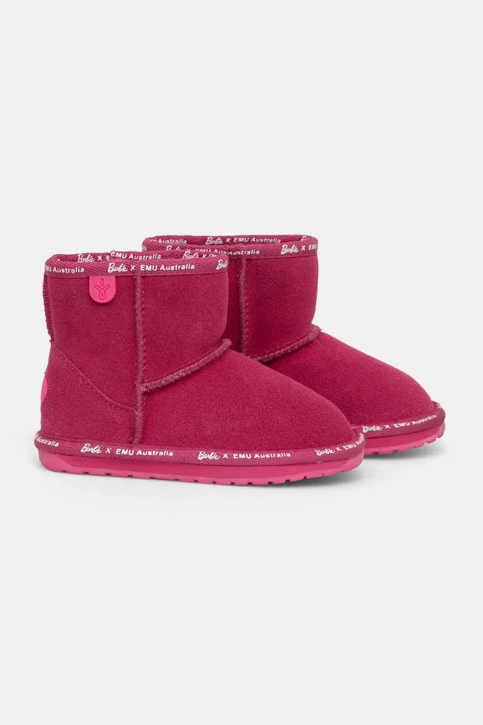 Botas de nieve infantiles Emu Australia Barbie Wallaby Mini de ante
