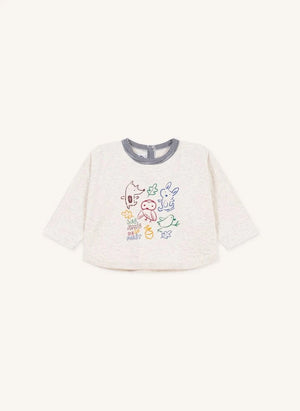 Petit Bateau - Hayvan Tişörtü | Heather bej