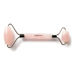 Holidermie - Rodillo facial doble de cuarzo rosa