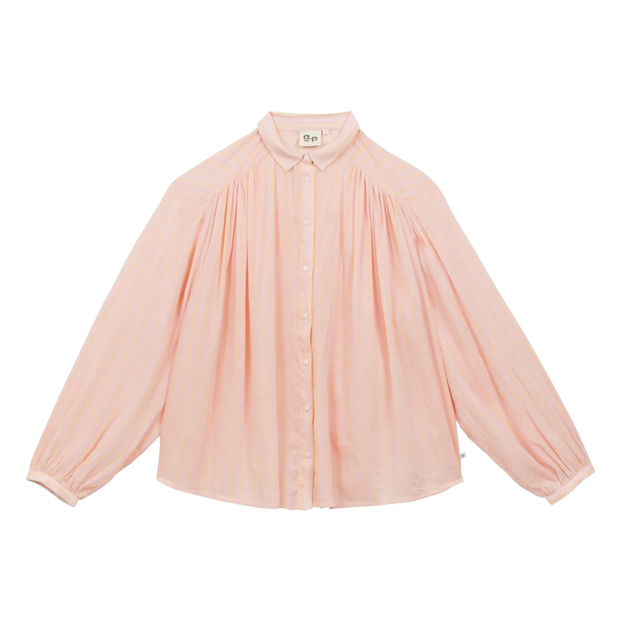 a.p - Camisa de Algodón Orgánico a Rayas | Rosa