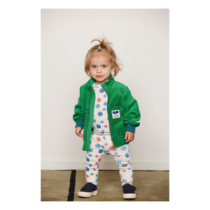 Mini Rodini - Sudadera con cremallera de rizo de algodón orgánico | Verde