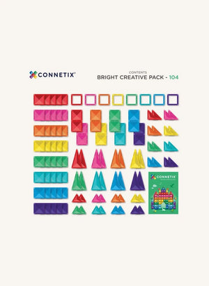Connetix - Paquete Creativo - 104 Piezas | Arcoíris