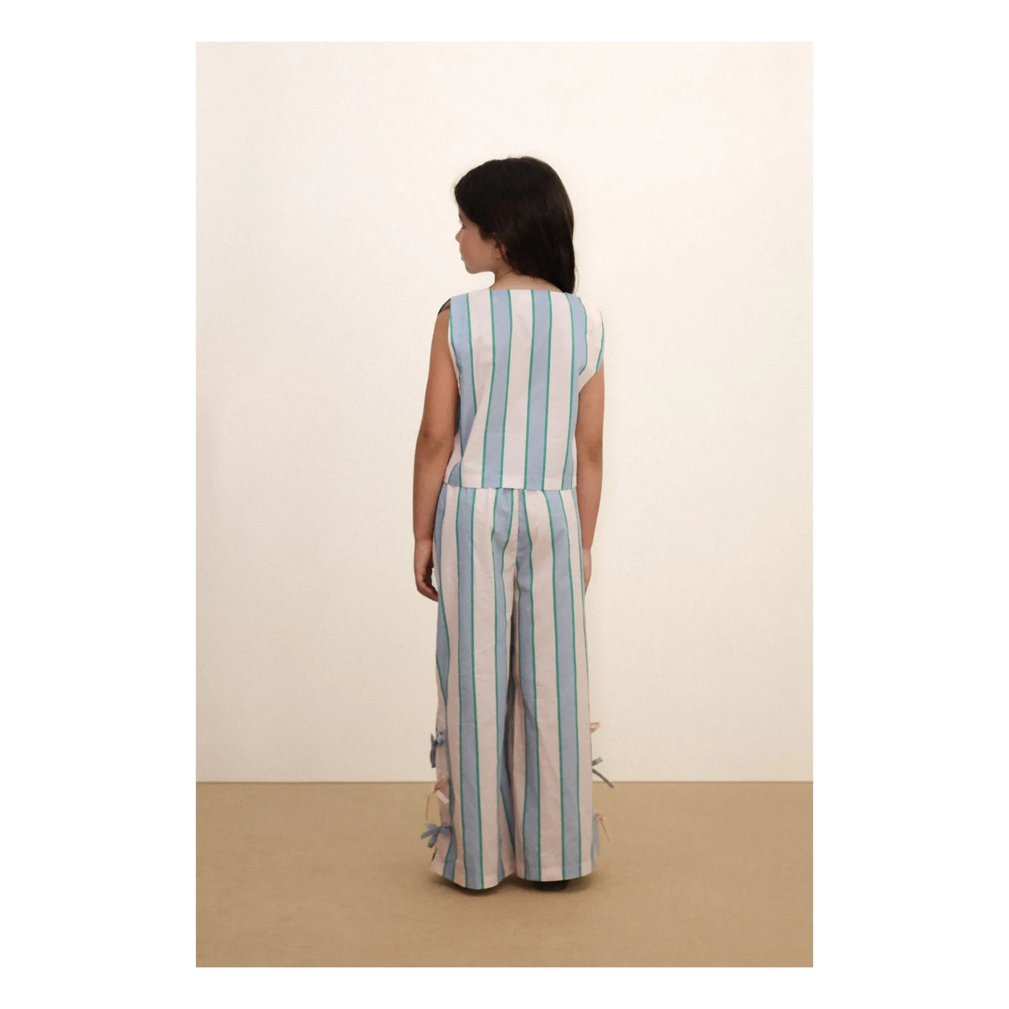 Tinycottons - Top de nudos a rayas | Rosa claro