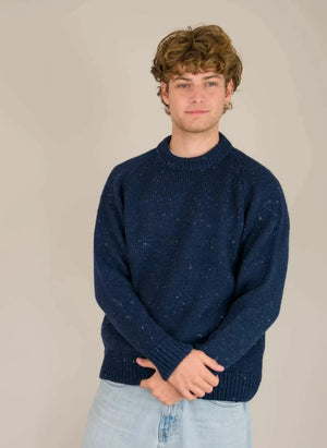 Origin Knitwear - Suéter de Lana Gruesa Raglan | Azul Oscuro